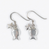 Fish and Starfish Silver Earrings