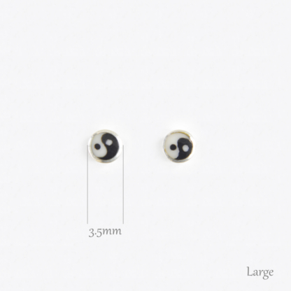 Yin Yang Silver Earrings - Large