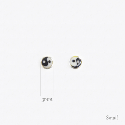Yin Yang Silver Earrings - Small