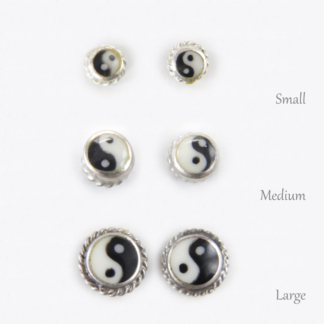 Rope Frame Yin Yang Silver Earrings