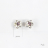 Gem Flower Silver Earrings - Pink