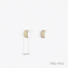 Gem Crescent Silver Earrings - Milky White