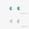 Gem Crescent Silver Earrings