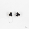 Gem Trefoil Silver Earrings - Black Onyx