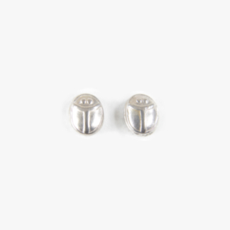 Scarab Beetle Silver Earrings