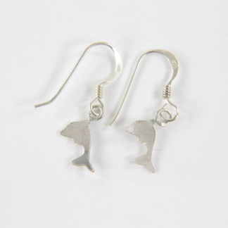Jumping Dolphin Shadow Silver Earrings