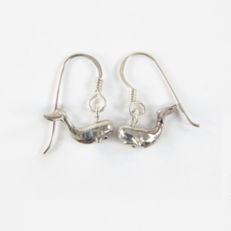 Happy Whale Silver Earrings