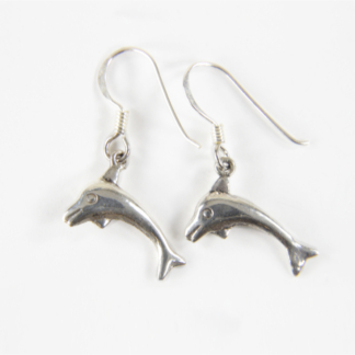 Jumping Dolphin Silver Earrings
