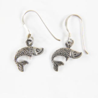 Smiling Fish Silver Earrings