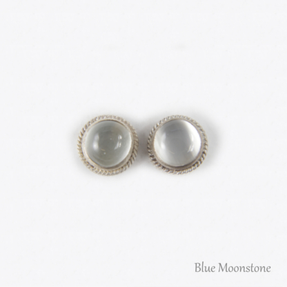 Nepali Natural Gemstone Earrings - Blue Moonstone