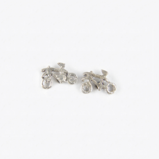 Bicycle Race Silver Earrings