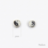 Yin and Yang in Rope Frame Silver Earrings