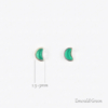 Gem Crescent Silver Earrings - Emerald