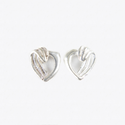 Designer Heart Silver Earrings