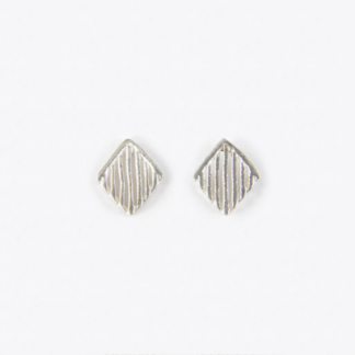 Stripe Diamond Silver Earrings