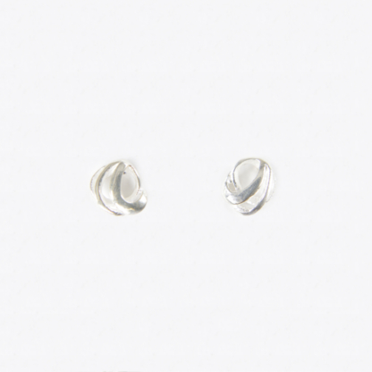 Swirling Circle Silver Earrings