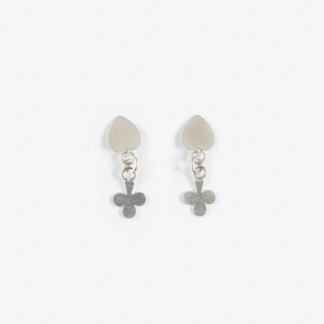 Ace of Heart and Ace of Club Silver Earrings