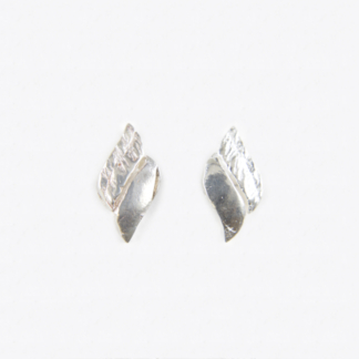 Stripy Shell Silver Earrings