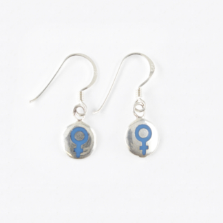 Turquoise Inlay Venus Symbol Earrings