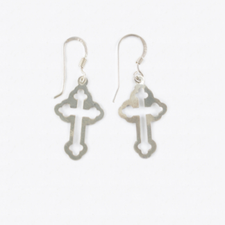 Bold Cross Silver Earrings