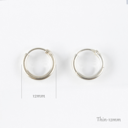 Simple Silver Hoop - Thin-12mm