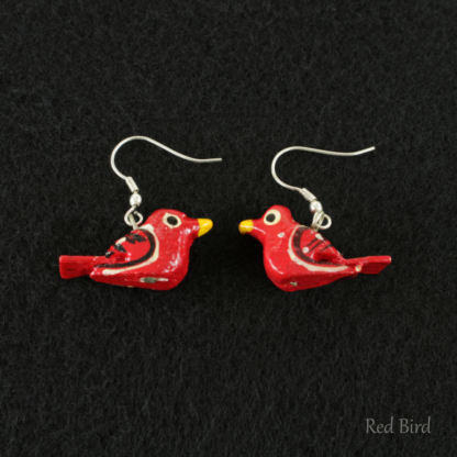 Lucky Bird Earrings - Red