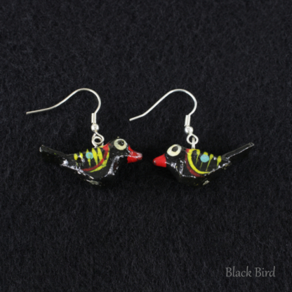Lucky Bird Earrings - Black