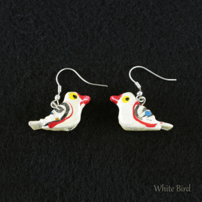 Lucky Bird Earrings - White