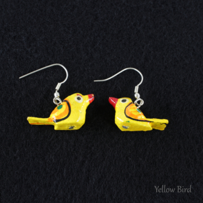 Lucky Bird Earrings - Yellow