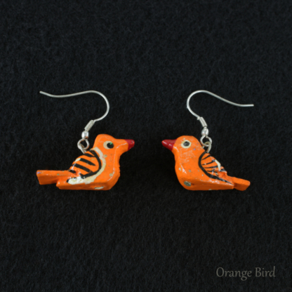 Lucky Bird Earrings - Orange