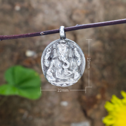 Silver Ganesha Pendant Head Medium