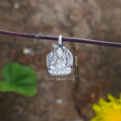Silver Ganesha Pendant Head Small