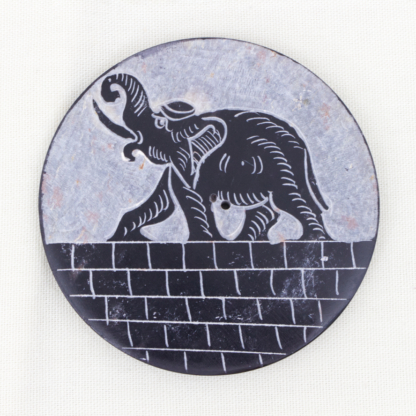 Elephant Soapstone Disk Incense Holder