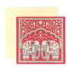 Greeting Card Flower Elephant (Red)