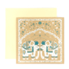 Greeting Card Flower Elephant (Blue-green)
