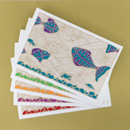 Greeting Card Fish in the Rapids (Set of 5)