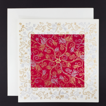 Greeting Card Mandala Arabesque (Red)