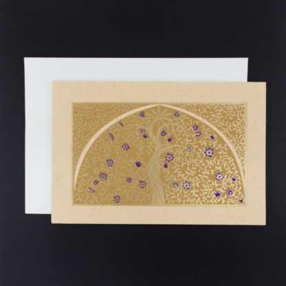 Greeting Card Flowery Tree (Gold)
