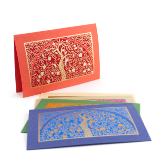 Greeting Card Flowery Tree (Set of 5)