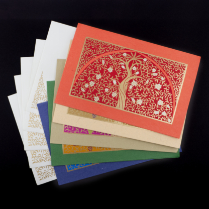 Greeting Card Flowery Tree (Set of 5 with Envelope)
