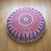 Round Mandala Floor Cushion with Pom Pom