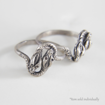 Double Headed Snake Silver Ring
