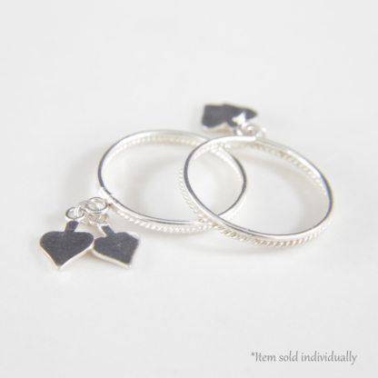 Hanging Hearts Silver Ring