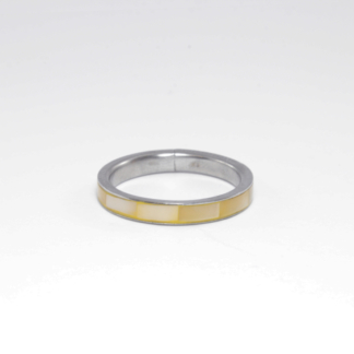 Yellow Shell Inlay Silver Ring