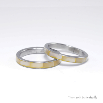 Yellow Shell Inlay Silver Ring