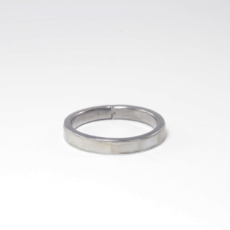 White Shell Inlay Silver Ring