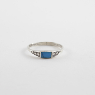 Turquoise Slim Silver Ring