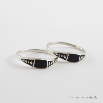 Black Onyx Arrow Silver Ring