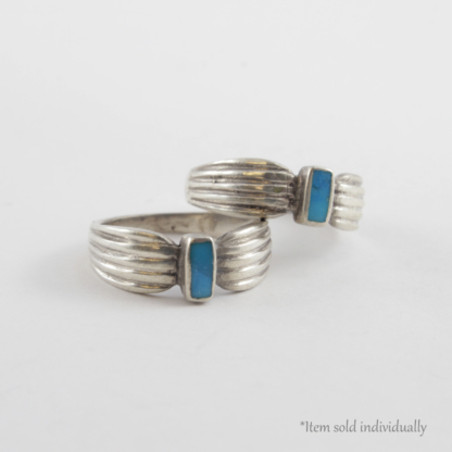 Turquoise Ribbon Cuff Silver Ring