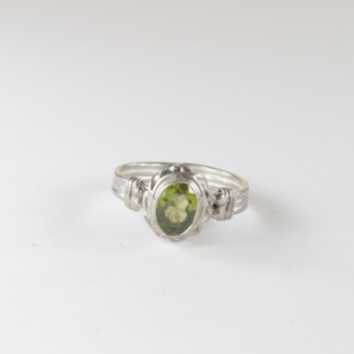 Green Amethyst Silver Ring